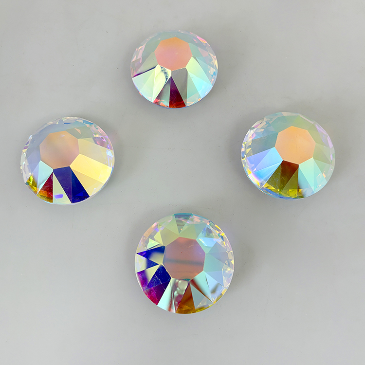 Machine Cut AB Coating Glass Crystal Diamond Wedding with Flat Bottom MH-9518