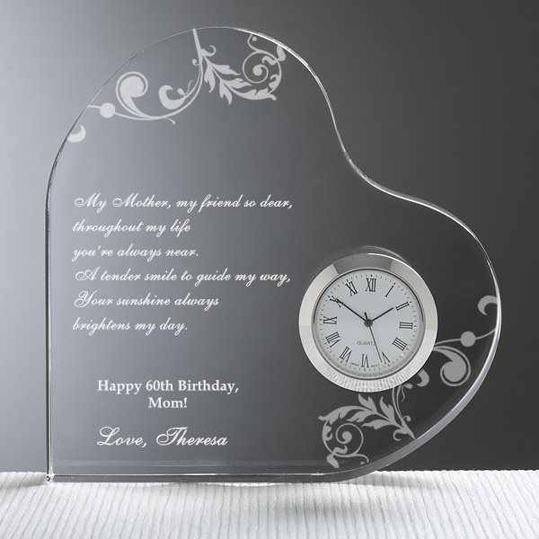 Love Theme Crystal Heart Shape Clock