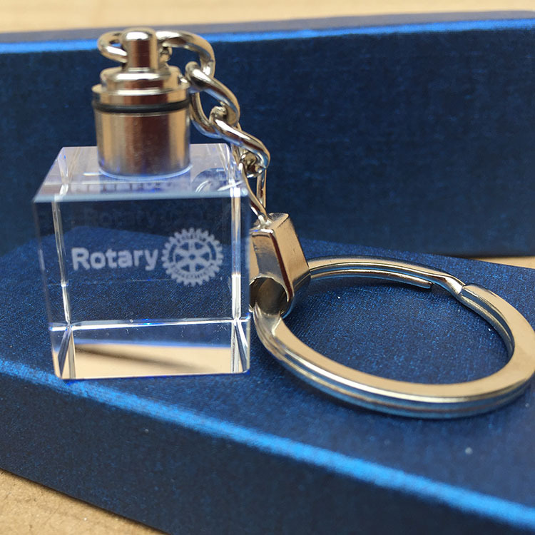 20x20x20mm Led Light Personalized ENGRAVED Crystal square Cube Keychain MH-YS0509