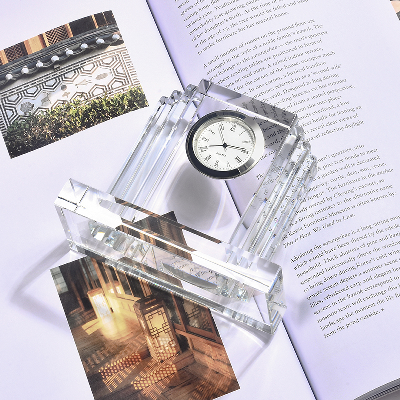 22mm Clock Insert Arch Shape Grandfather Crystal Desk Clock for Home Decoration