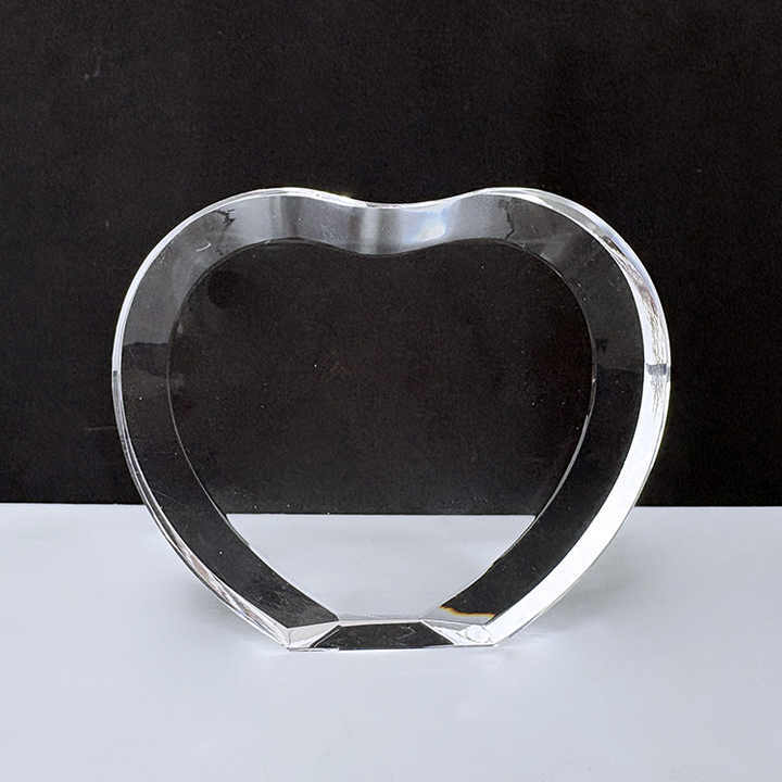 Blank Diamond Cut Crystal Heart Paperweight for 3d Laser or 2d Laser MH-F0694