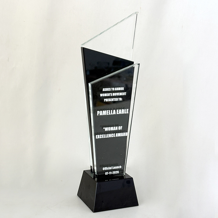 Personalized Black and Clear Crystal Plaque Trophy MH-LJ0793