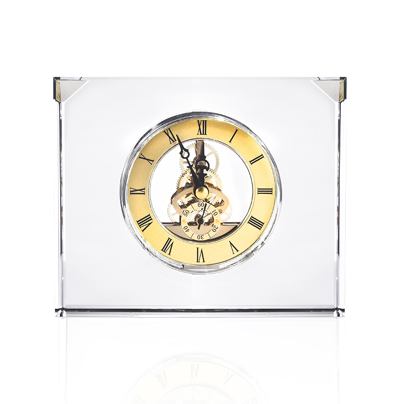 Hot Selling Square Shape Crystal Frame Table Decoration Clock Crystal Crafts