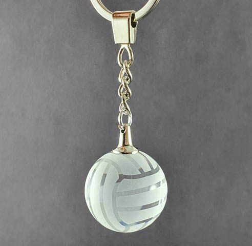 Clear Glass Crystal Volleyball Keychain MH-YS0280
