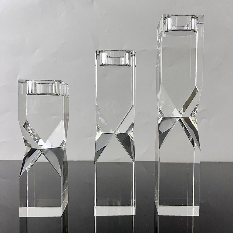 Crystal Block Tealight Candle Holder MH-1902