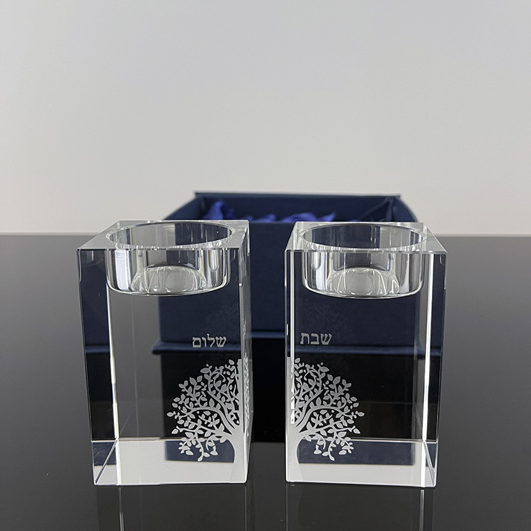 Jewish Hebrew Crystal Votive Candle Holders MH-1833