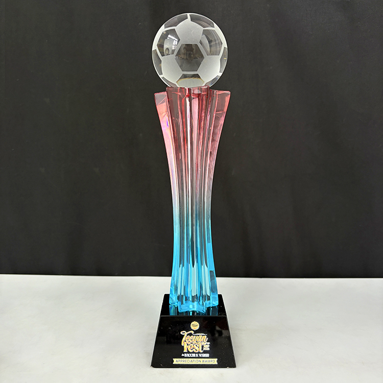 Golf Football Basketball Colored Glass Crystal Sports Trophy MH-LJ0763