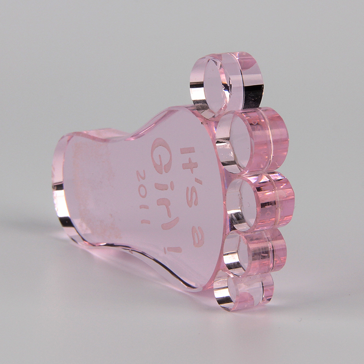 Wholesale Customized Baby Foot Crystal Souvenir  for Birth Gifts