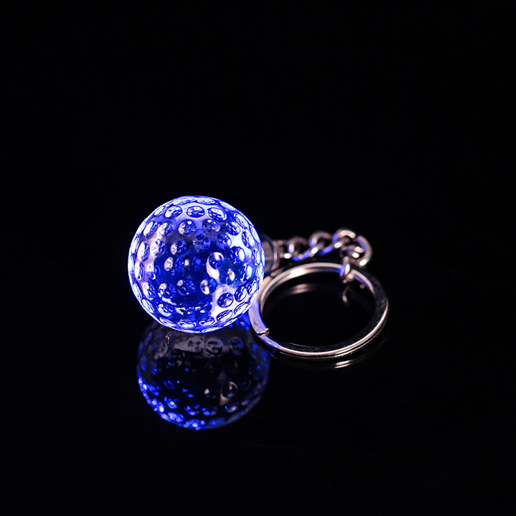 Led Light Crystal Golf Ball Keychain Keyring MH-YS0501