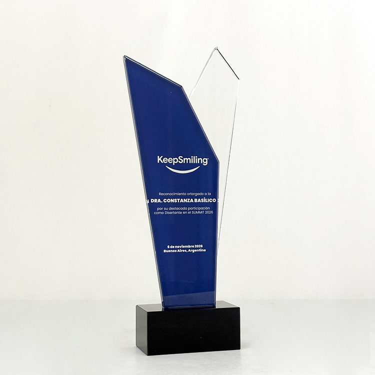 Personalized Clear Glass Crystal Trophy MH-LJ0760