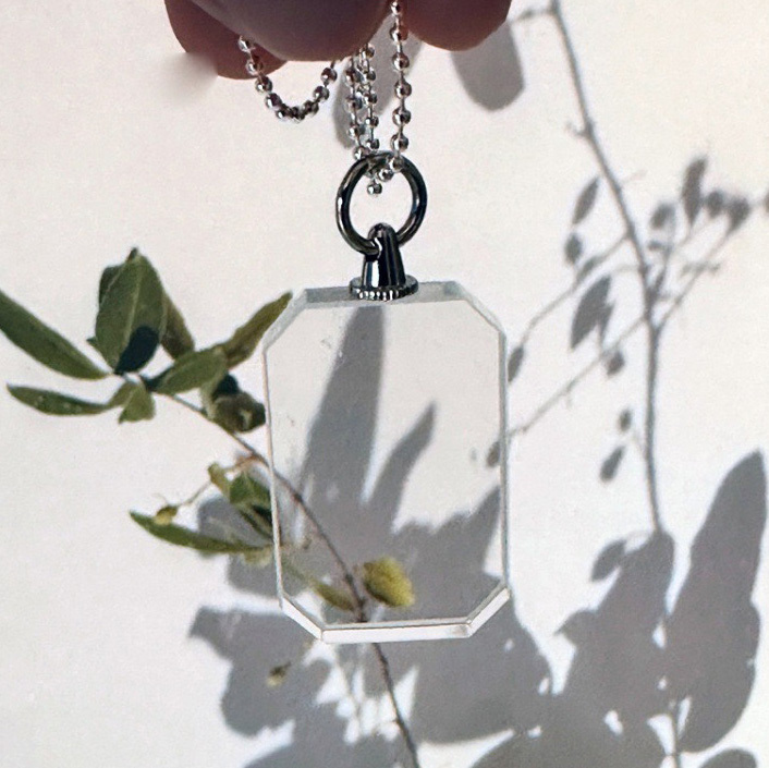 Clear Rectangle Shape Blank Crystal Pendant Custom Crystal Photo Frame Necklace MH-YS0527