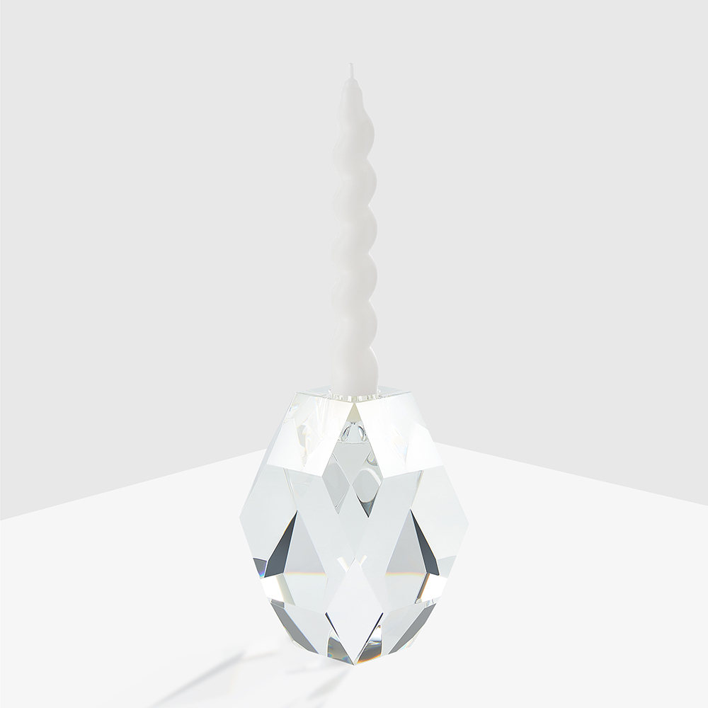 High Quality K9 Solid Glass Crystal Pillar Candle Holder Home Wedding Decor Table Top Clear Crystal Candle Holder