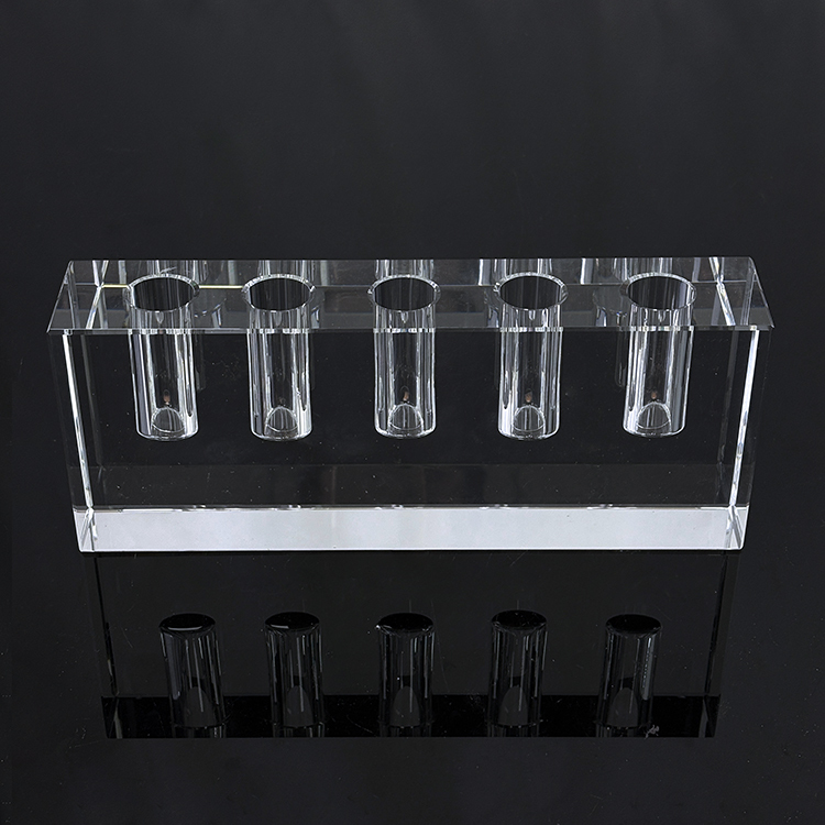 5 Holes Glass Crystal Block Candle Holder MH-Z0506