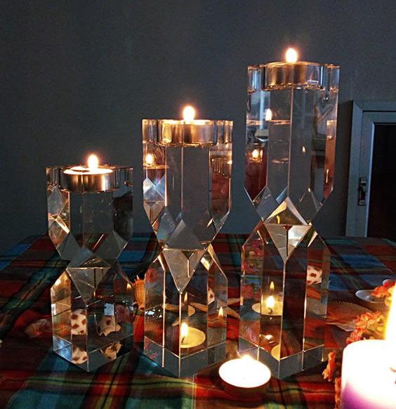 Crystal Block Tealight Candle Holder MH-1902