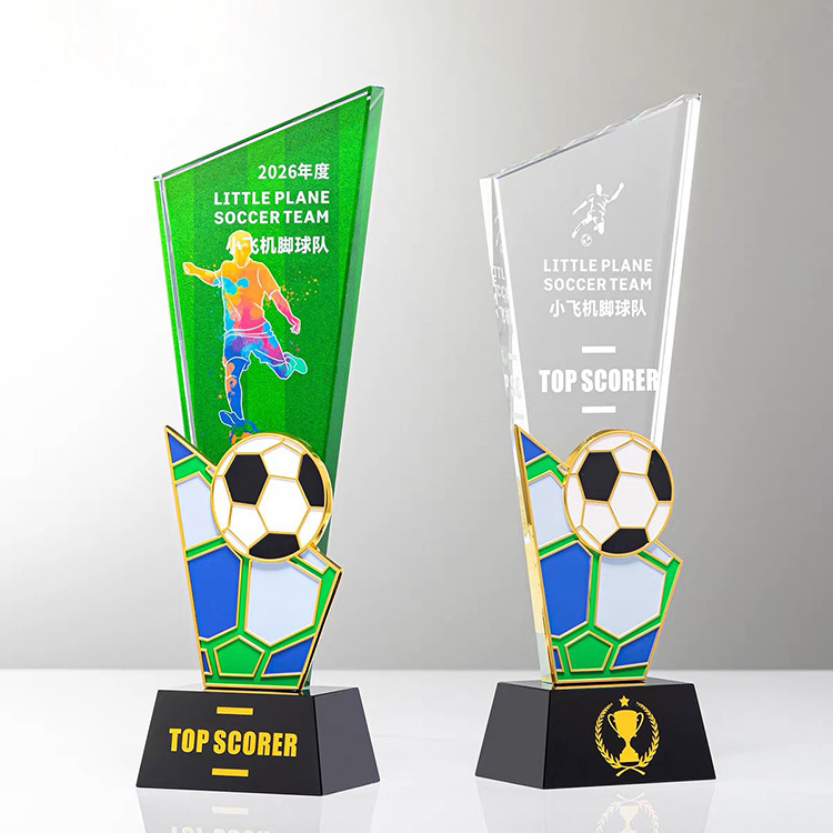 New Design Gold Metal Basketball Football Badminton Table Tennis Pingpong Ball Crystal Glass Awards Trophy MH-LJ0810