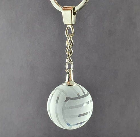 Clear Glass Crystal Volleyball Keychain MH-YS0280
