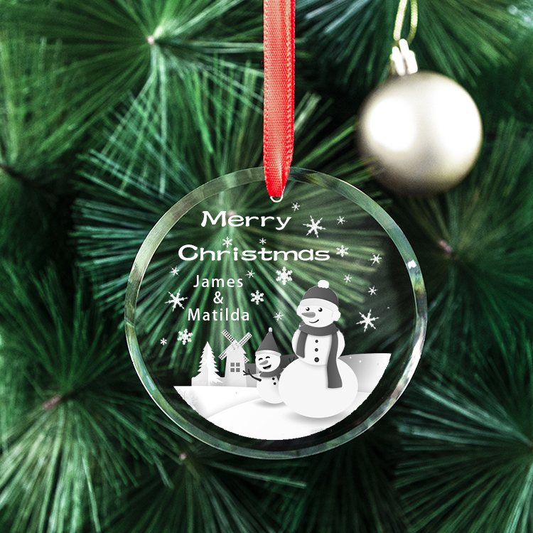 Wholesale Clear K9 Blank Christmas Crystal Ornament Custom Round Glass Christmas Ornaments K9 Glass Christmas Ornament
