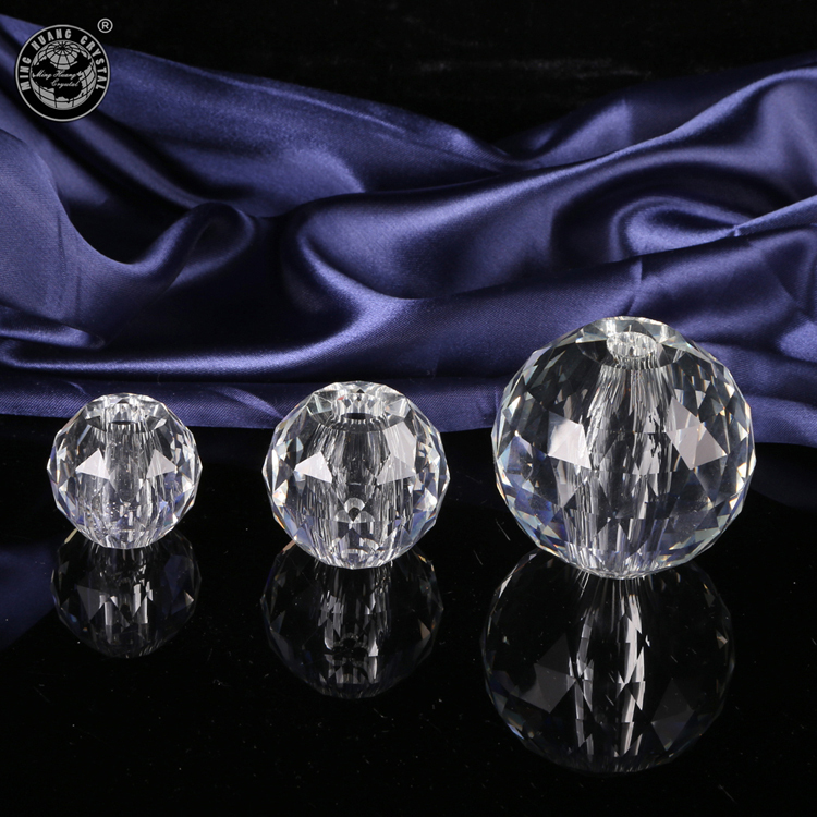 Solid Faceted Crystal Glass Sphere Ball with Hole MH-Q0233