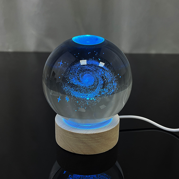 16 Colors 4 Light Modes Light Crystal Laser Bear Deer Milky Way Saturn Ball with Wooden Led Light Base with Remote MH-Q0263
