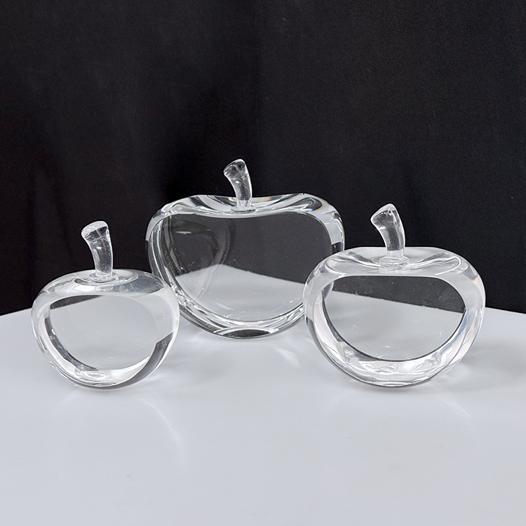 Blank Crystal Apple Optical Paperweight