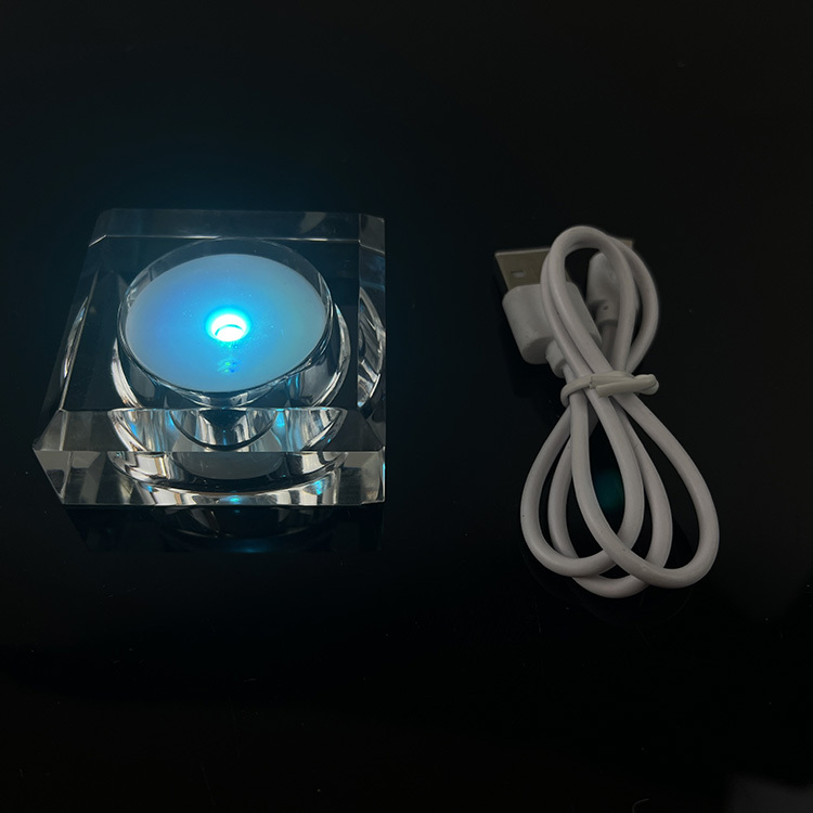 Rechargeable Clear Crystal square Base Led Light Base for Ball or Globe MH-Q0249
