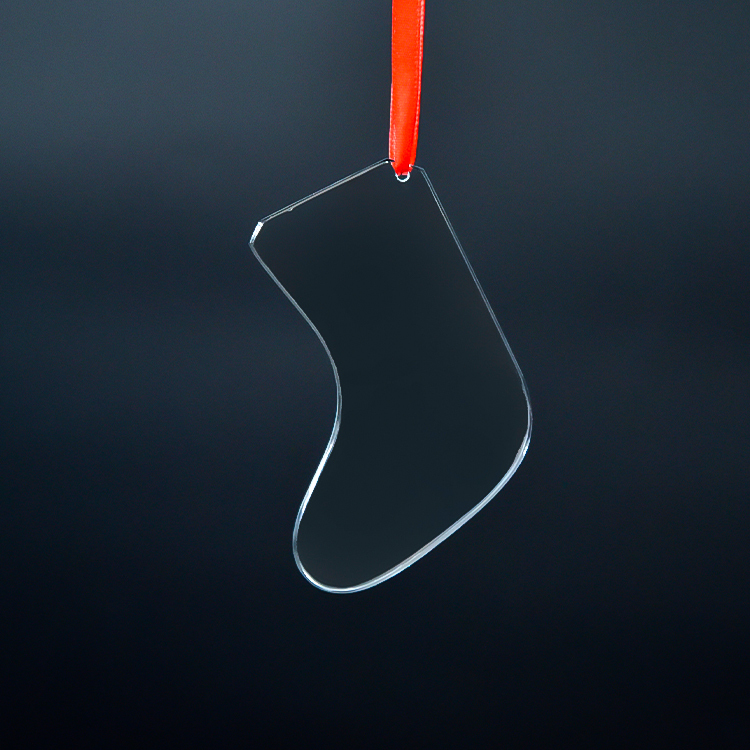 Factory Wholesale clear Hanging Tree Ornament Socks Shape with Custom logo Design As Crystal Glass Christmas Decorations
