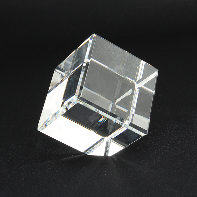 GEOMETRIC Blank Crystal Glass Cube Paperweight with Cutting Corner MH-F0536