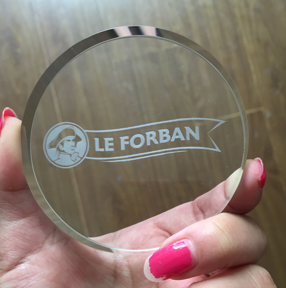 Custom Circular Shape Laser Glass Crystal Paperweight MH-F0519
