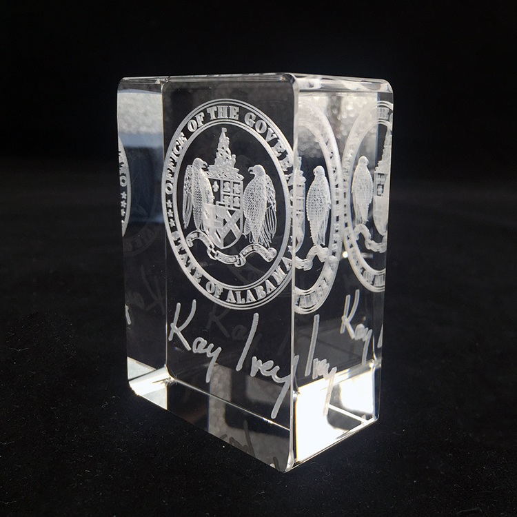 Personalized 3d Laser Rectangle Crystal Paperweight MH-F0616