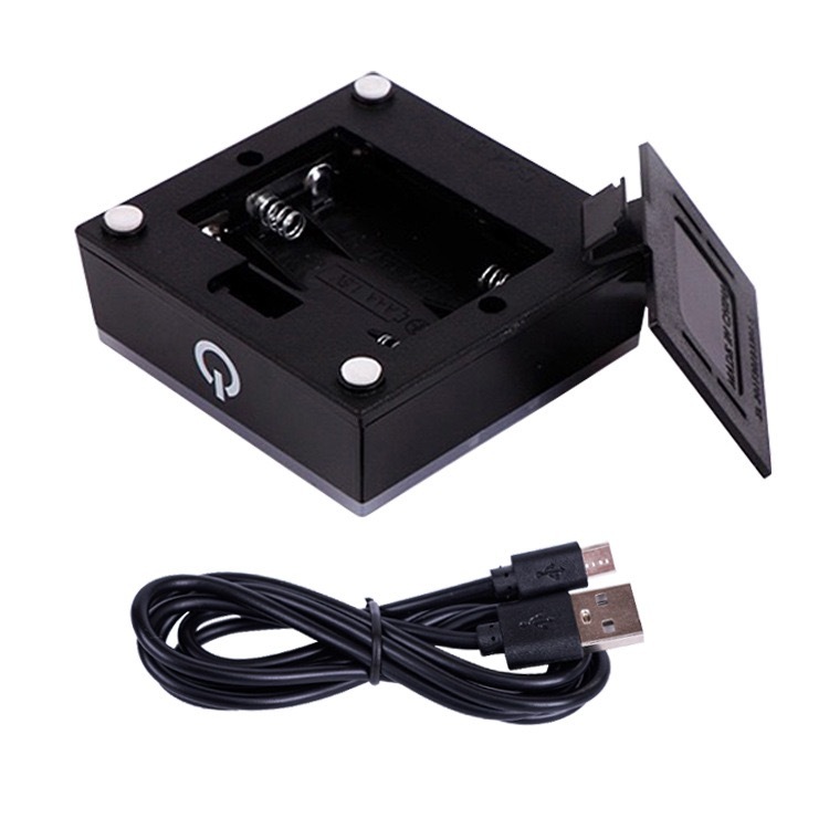 Square Plastic Black Silver Led Light Base with USB Line for Crystal MH-F0639