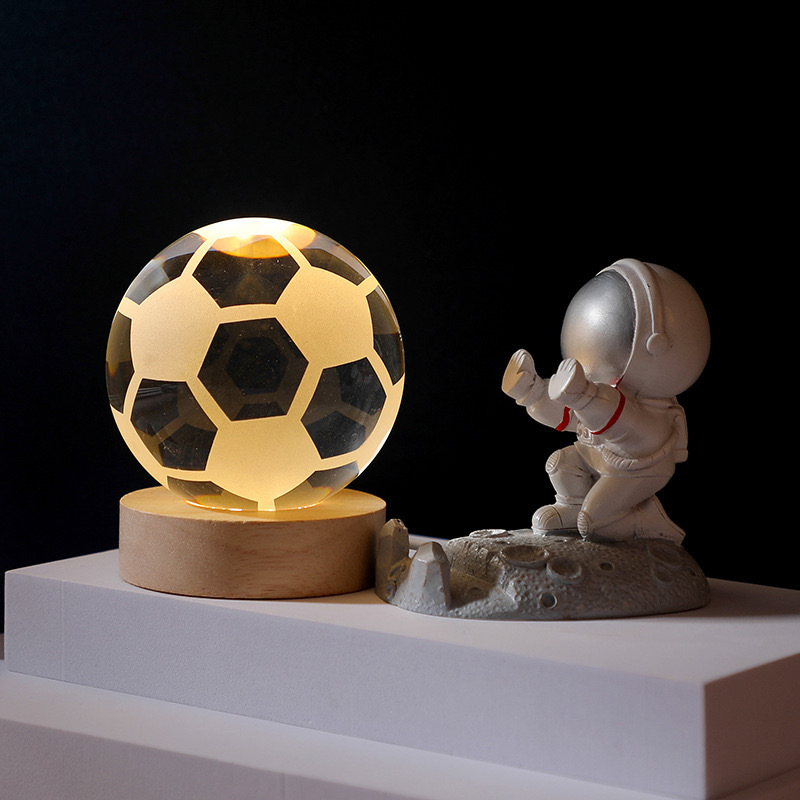 Small Night Light Basketball Football with Wooden Led Light Base MH-Q0265