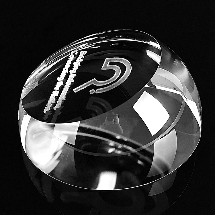 Crystal Dome Paperweight and Crystal Magnifier, 3 Inch Diameter Clear Paperweight