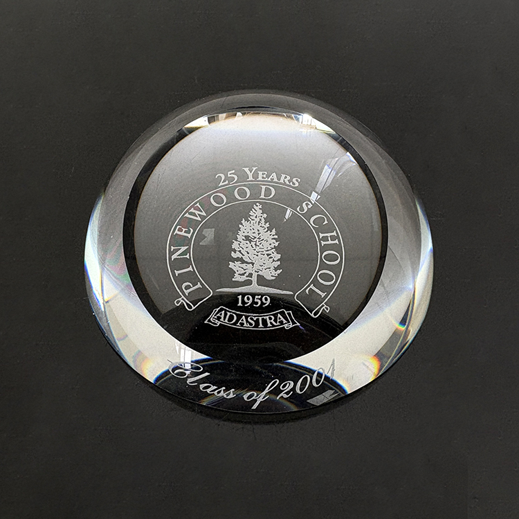 Slanted Crystal Magnifying Glass Dome Paperweight MH-F0615