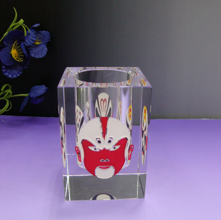Glass Crystal Pen Holder with Engraved logo MH-B0170