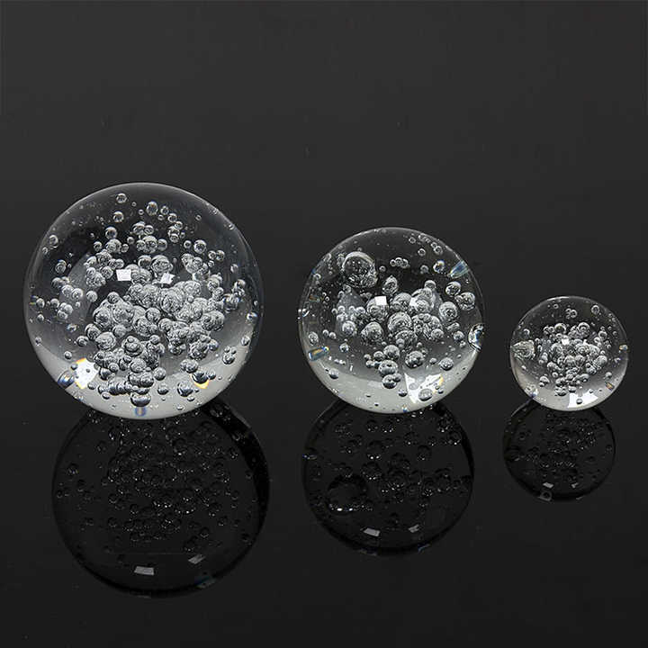 Glass Crystal Balls with air Bubble Ball Sphere Paperweight MH-Q0289