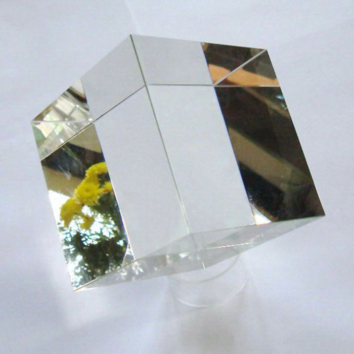GEOMETRIC Blank Crystal Glass Cube Paperweight with Cutting Corner MH-F0536