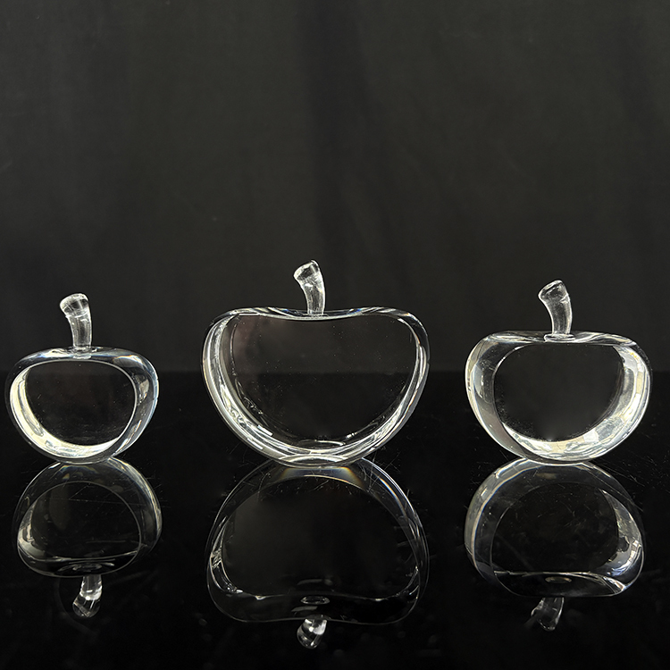 Blank Crystal Apple Optical Paperweight