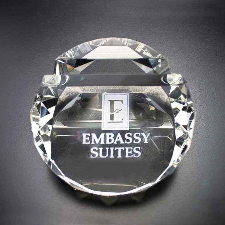 Personalized Crystal Card Holder and Paperweight MH-B0358