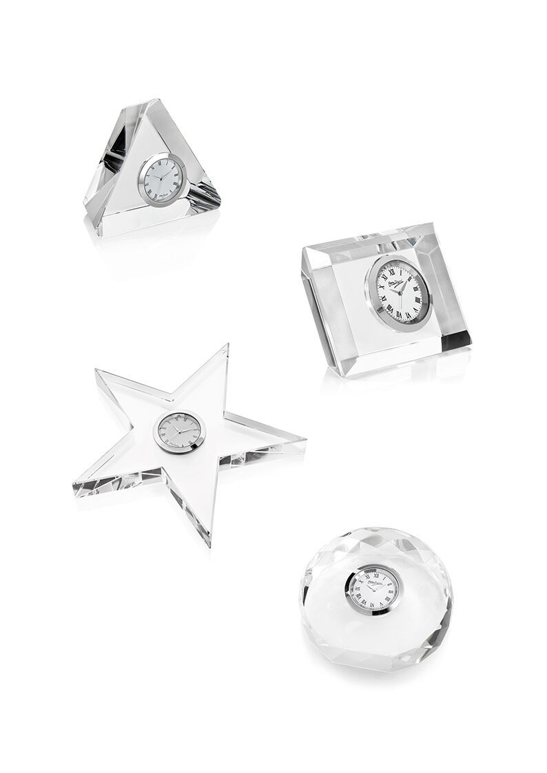 Small Crystal Glass Clock 3 Inches