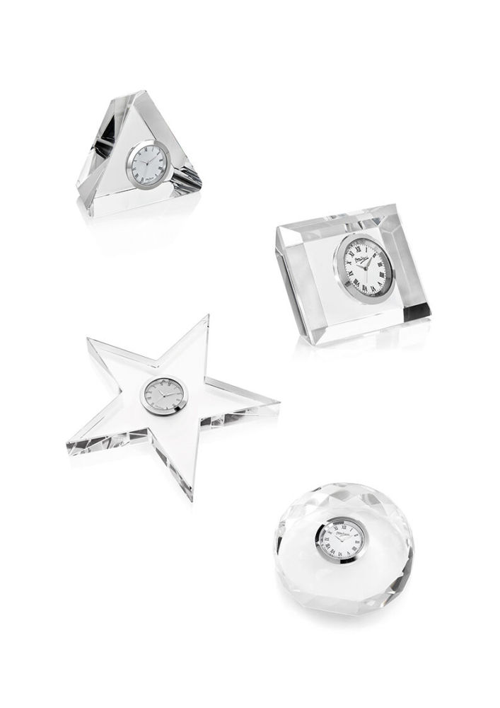 Small Crystal Glass Clock 3 Inches