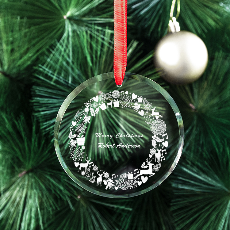 Wholesale Clear K9 Blank Christmas Crystal Ornament Custom Round Glass Christmas Ornaments K9 Glass Christmas Ornament