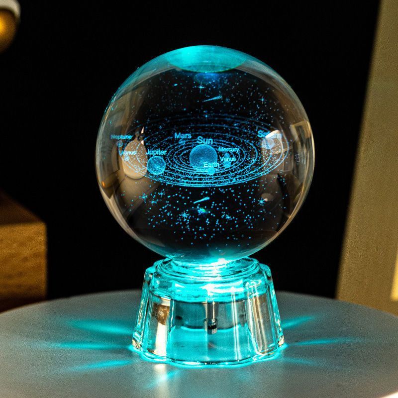 Light up Crystal Laser Dannelion Ball with Crystal Led Light Base MH-Q0264