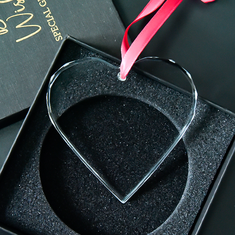 Factory Wholesale Blank K9 Glass Christmas Ornaments Decoration Customized Heart Crystal Christmas Ornament
