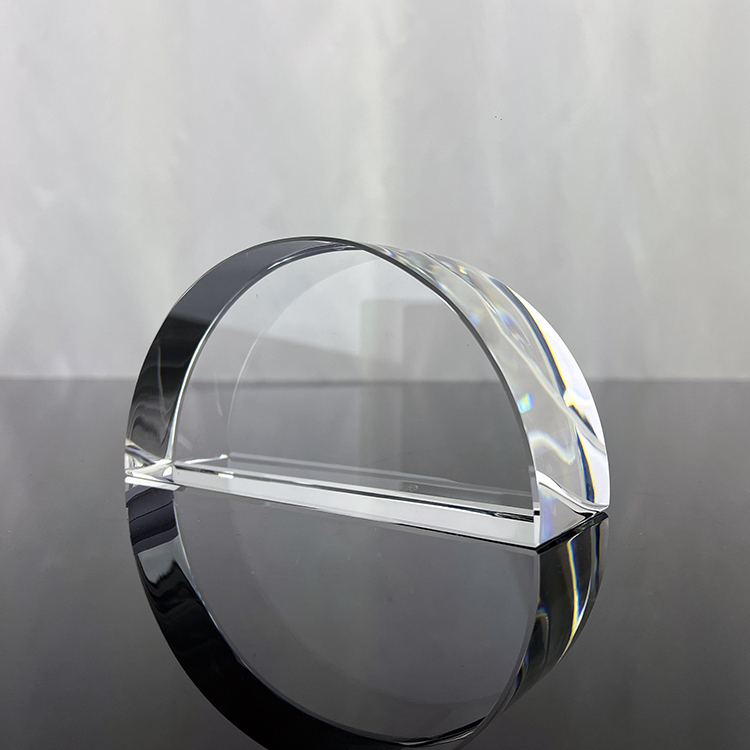 Laser Art Crystal Clear Glass Lighthouse Arch Half Moon Paperweight MH-F0442