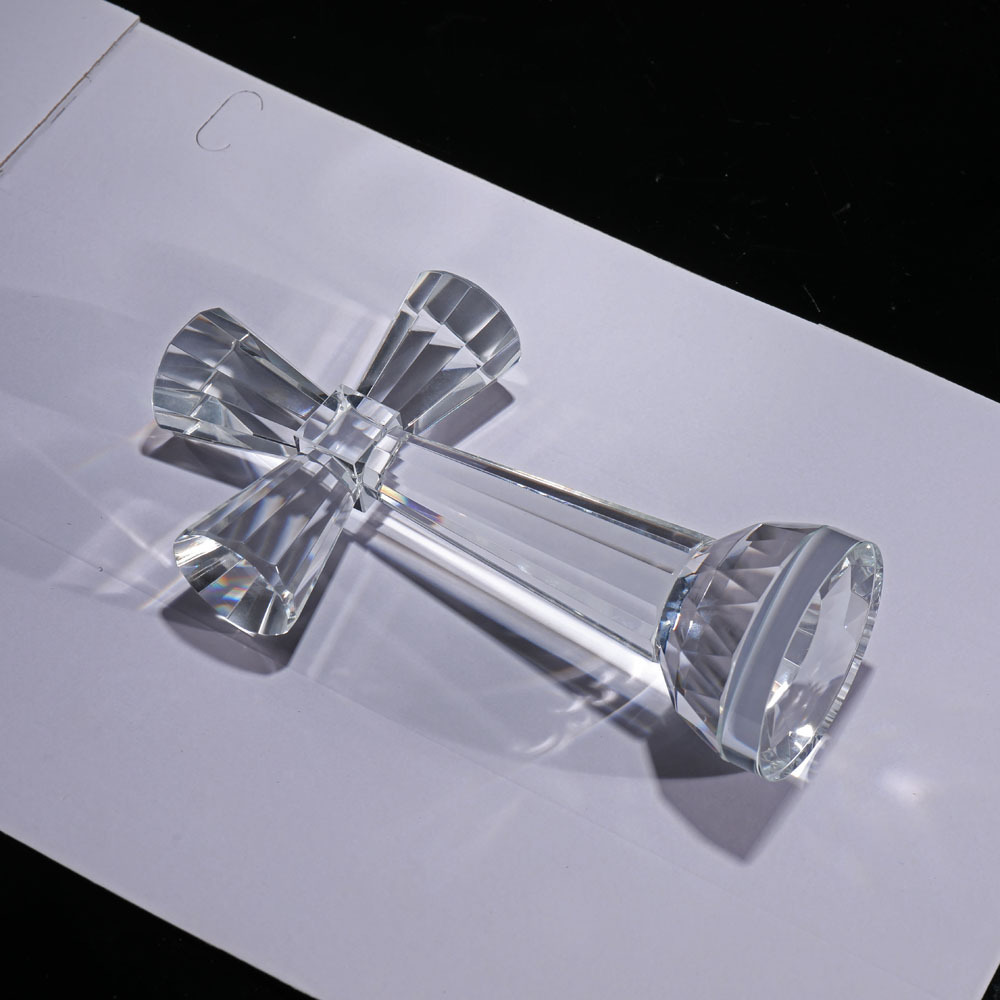 Clear Crystal Glass Standing Cross MH-15550
