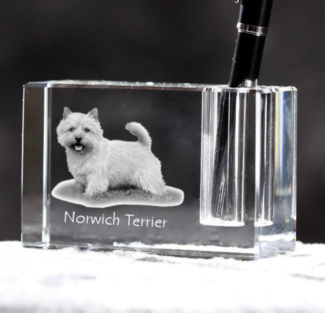 Personalized Laser clear Glass Crystal Pen Holder MH-B0349