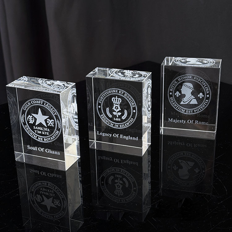 Personalized 3d Laser Rectangle Crystal Paperweight MH-F0633