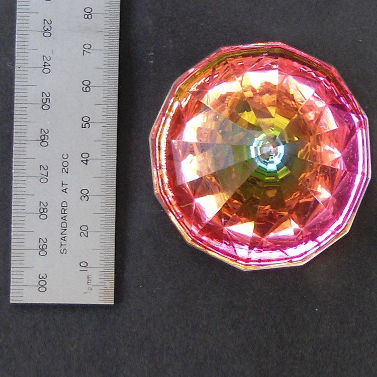 Crystal Rainbow Faceted Cone with Dome Pyramid Paperweight MH-F0577