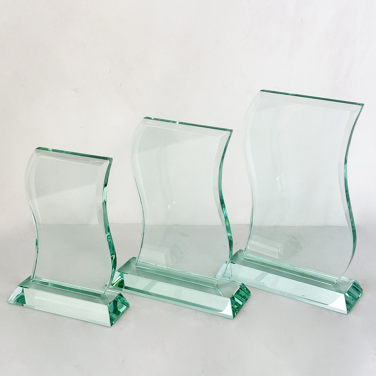 S Wave Shape Blank Jade Glass Awards Trophy MH-LJ0369