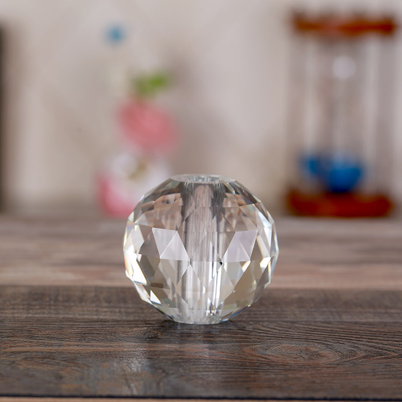 Solid Faceted Crystal Glass Sphere Ball with Hole MH-Q0233